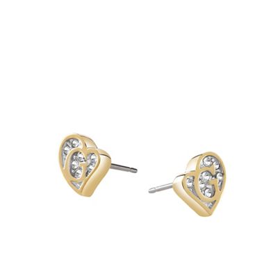Yellow Gold plated stud earrings with Swarovski crystals ube71524